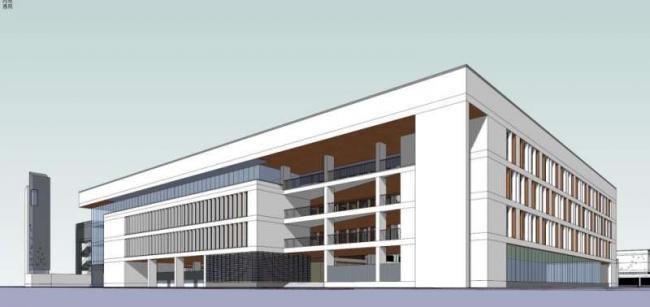 Sketchup学校模型|多层学校，校园教育建筑，现代风格