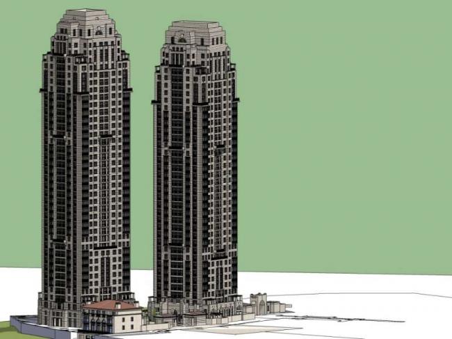 Sketchup住宅模型|超高层住宅楼，古典风格