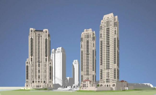 Sketchup住宅模型|超高层住宅楼，古典风格