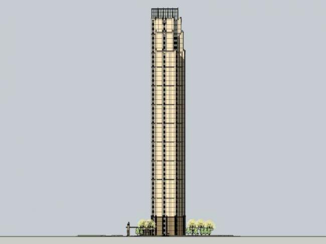 Sketchup住宅模型|超高层住宅楼，古典风格