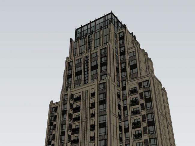 Sketchup住宅模型|超高层住宅楼，古典风格