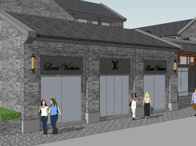 Sketchup商业模型|叠拼别墅，商业，中式风格