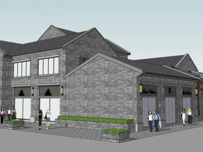 Sketchup商业模型|叠拼别墅，商业，中式风格