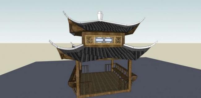 Sketchup小品模型|亭子，中式风格，小品