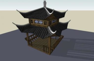 Sketchup小品模型|亭子，中式风格，小品-BIM建筑网