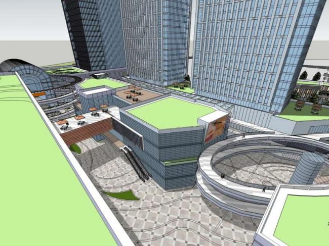 Sketchup商业模型|高层办公楼，购物中心，商业，综合体，现代风格