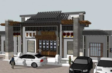 Sketchup商业模型|多层酒楼，商业，中式风格-BIM建筑网