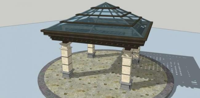 Sketchup小品模型|亭子，古典风格，小品
