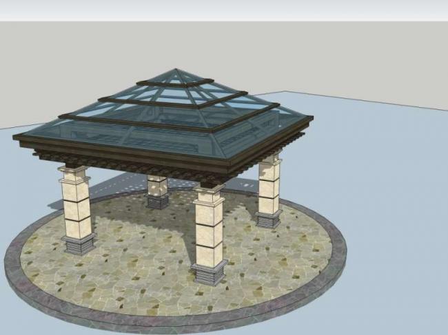 Sketchup小品模型|亭子，古典风格，小品