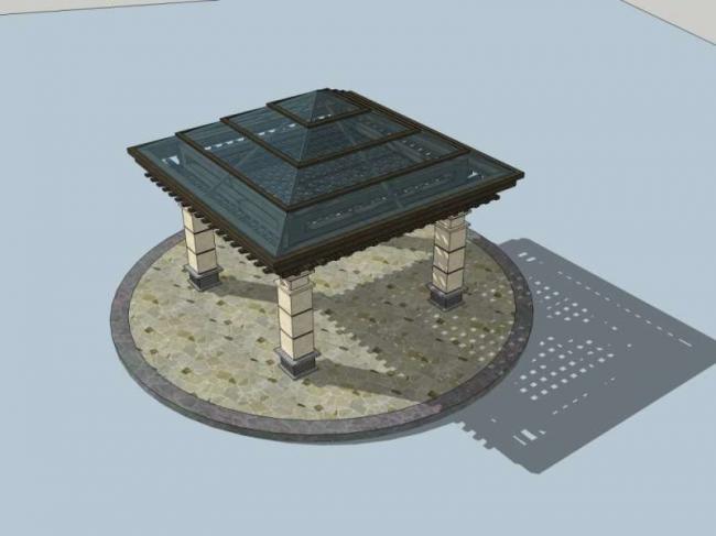 Sketchup小品模型|亭子，古典风格，小品
