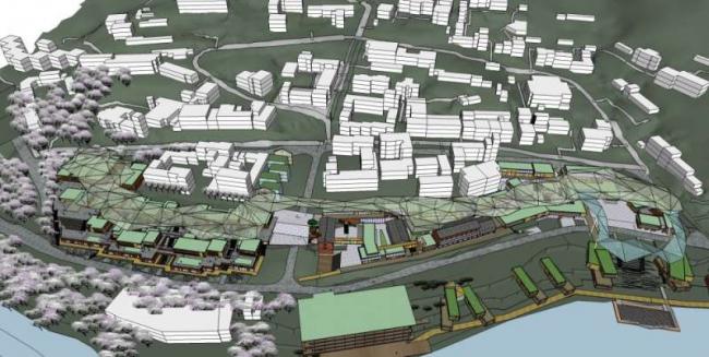Sketchup商业模型|多层商业街，现代风格