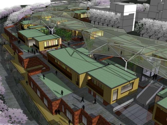 Sketchup商业模型|多层商业街，现代风格