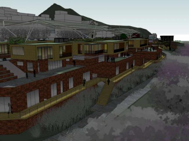 Sketchup商业模型|多层商业街，现代风格