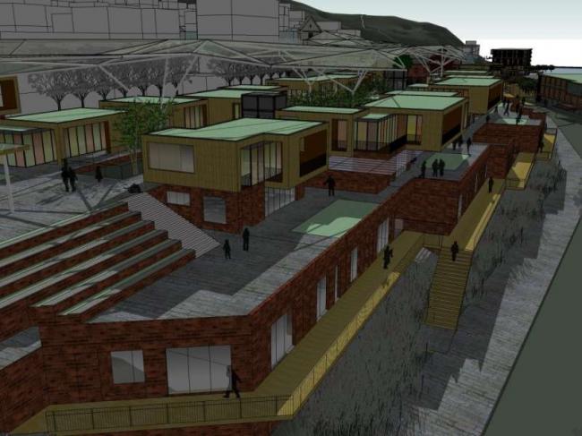 Sketchup商业模型|多层商业街，现代风格