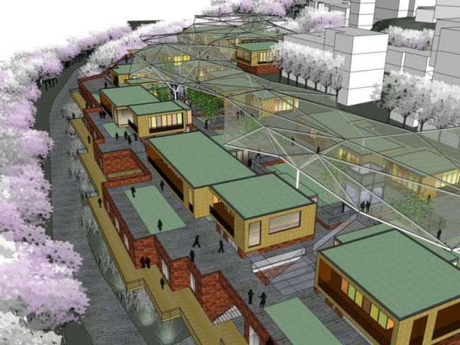 Sketchup商业模型|多层商业街，现代风格