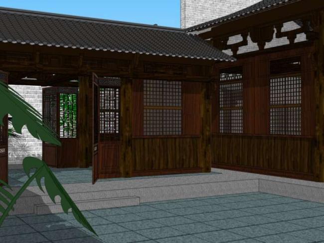 Sketchup古建筑模型|多层庭院，中式风格，古建