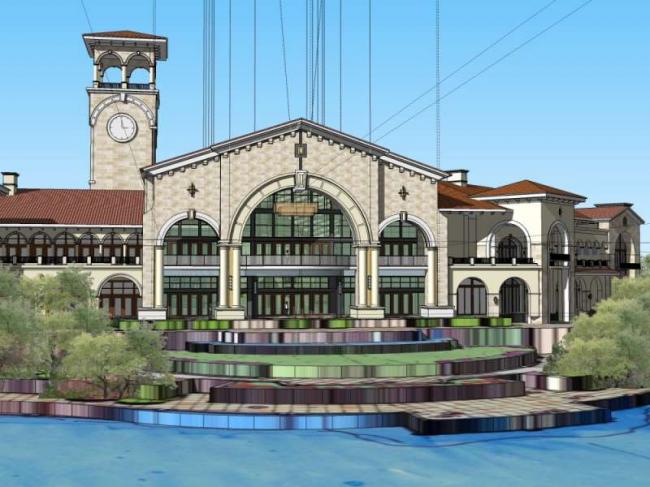 Sketchup商业模型|多层商业会所，古典风格