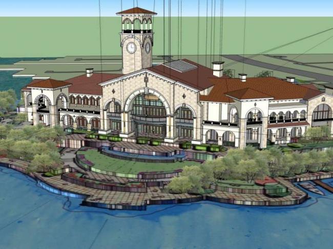 Sketchup商业模型|多层商业会所，古典风格