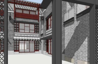 Sketchup商业模型|多层商业街，中式风格-BIM建筑网