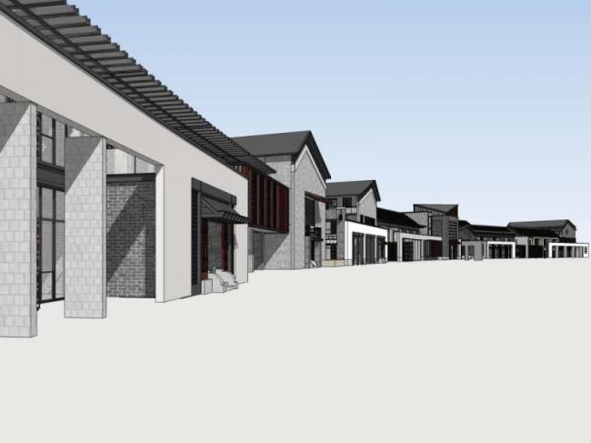 Sketchup商业模型|多层商业街，中式风格