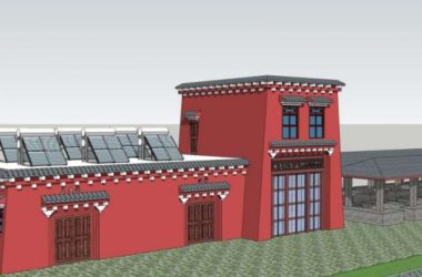 Sketchup车站路桥|多层驿站，现代中式风格-BIM建筑网