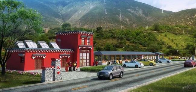 Sketchup车站路桥|多层驿站，现代中式风格