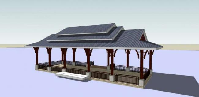 Sketchup小品模型|亭子，中式风格，小品