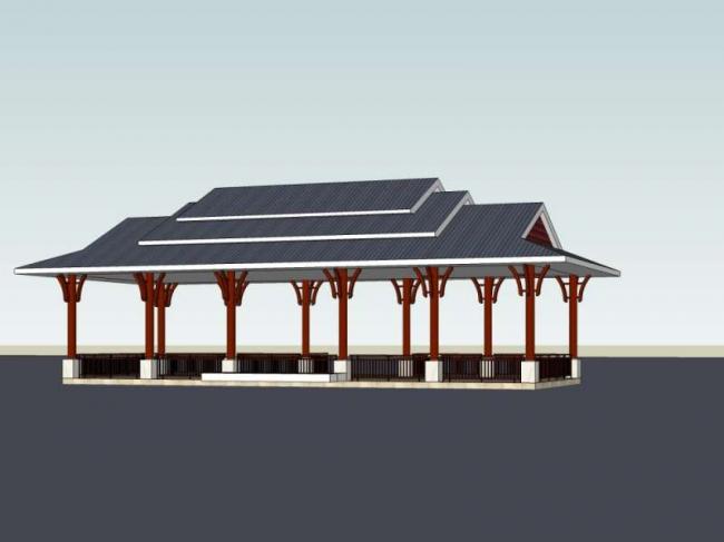 Sketchup小品模型|亭子，中式风格，小品