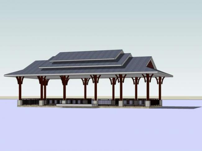 Sketchup小品模型|亭子，中式风格，小品