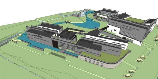 Sketchup文化模型|多层博物馆，文化建筑，中式风格