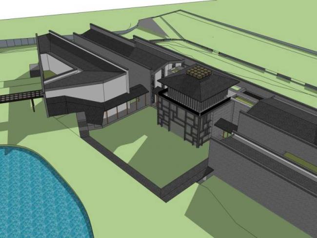 Sketchup文化模型|多层博物馆，文化建筑，中式风格