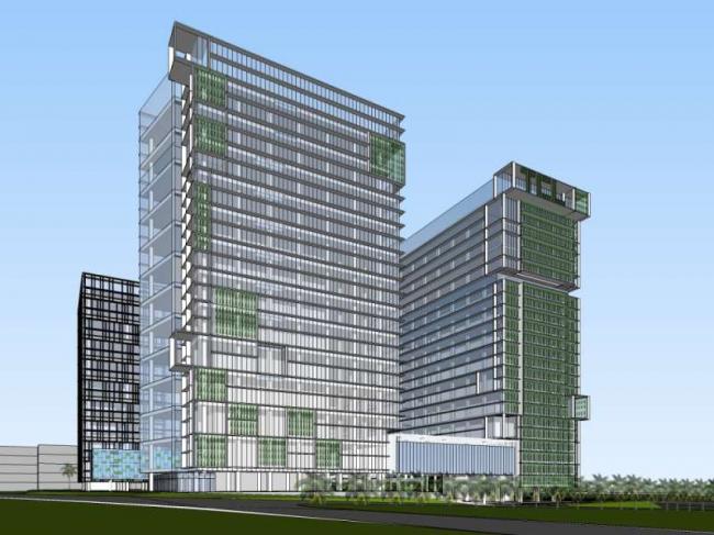 Sketchup办公模型|高层产业园，办公楼，现代风格