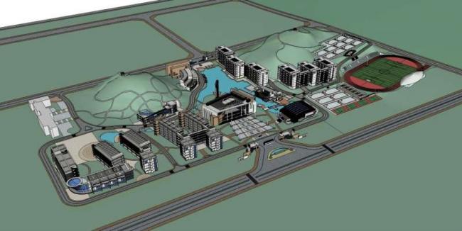 Sketchup学校模型|多层学校，校园教育建筑，现代风格