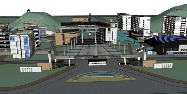 Sketchup学校模型|多层学校，校园教育建筑，现代风格