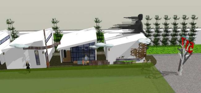 Sketchup文化模型|多层文化长廊，文化建筑，现代风格