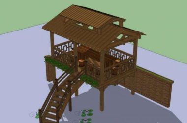 Sketchup小品模型|亭子，中式风格，小品-BIM建筑网