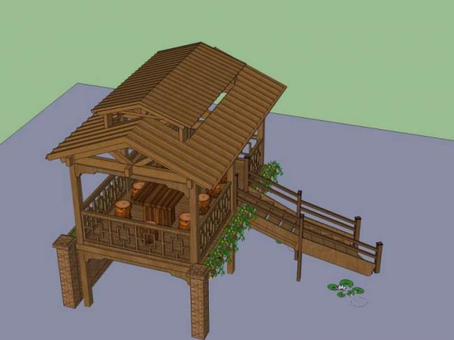 Sketchup小品模型|亭子，中式风格，小品