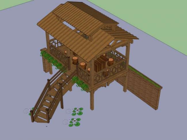 Sketchup小品模型|亭子，中式风格，小品