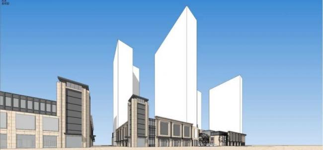 Sketchup商业模型|多层商业街，古典风格