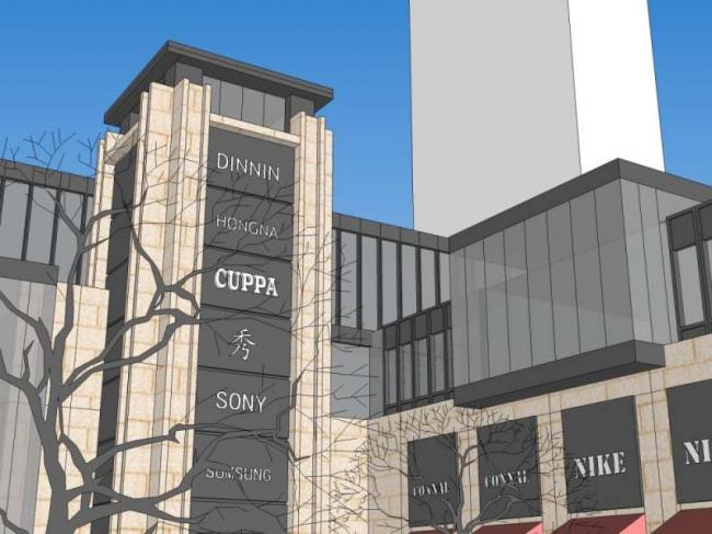 Sketchup商业模型|多层商业街，古典风格