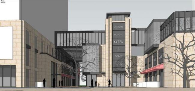 Sketchup商业模型|多层商业街，古典风格