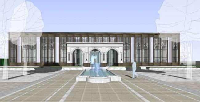 Sketchup商业模型|多层售楼处，古典风格