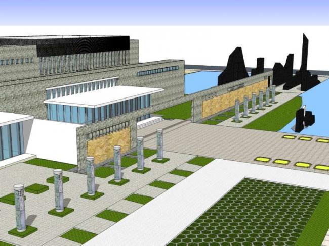 Sketchup文化模型|多层图书馆，文化建筑，现代风格