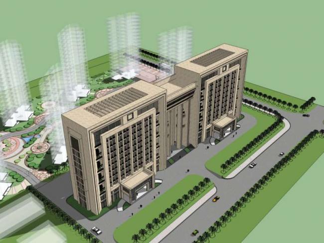 Sketchup办公模型|多层办公楼，古典风格