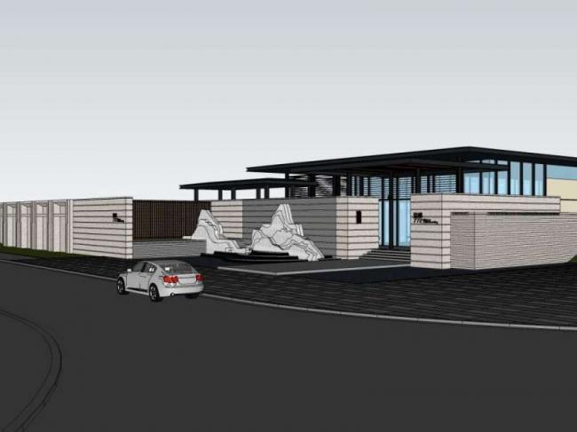 Sketchup住宅模型|低层售楼处，商业建筑，现代风格