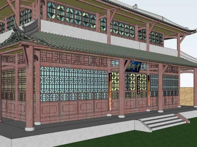 Sketchup古建筑模型|多层三苏祠云屿楼，中式风格，古建