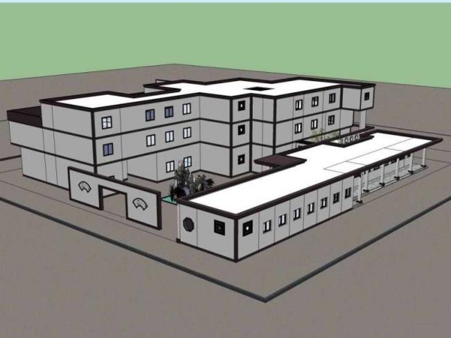 Sketchup医院模型|多层医院，医疗建筑，现代中式风格