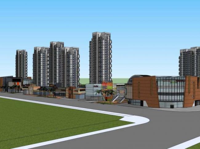 Sketchup综合体模型|高层公寓住宅 ，商业，多高层综合体，现代风格