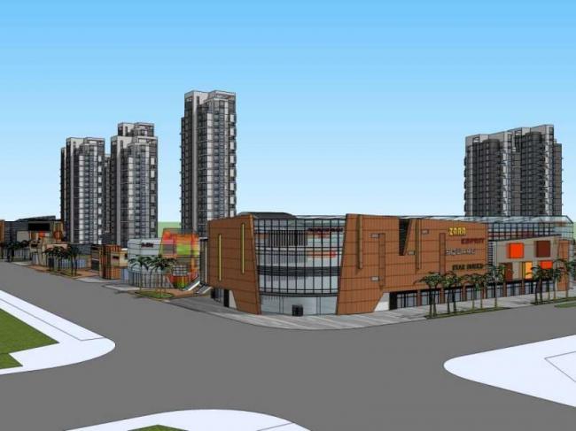 Sketchup综合体模型|高层公寓住宅 ，商业，多高层综合体，现代风格