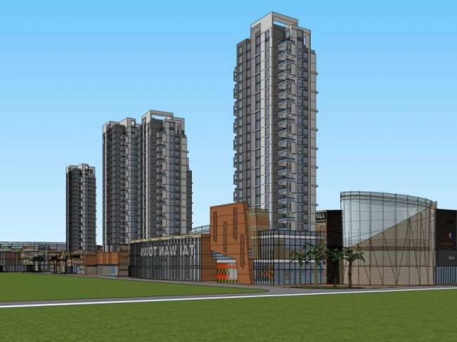 Sketchup综合体模型|高层公寓住宅 ，商业，多高层综合体，现代风格
